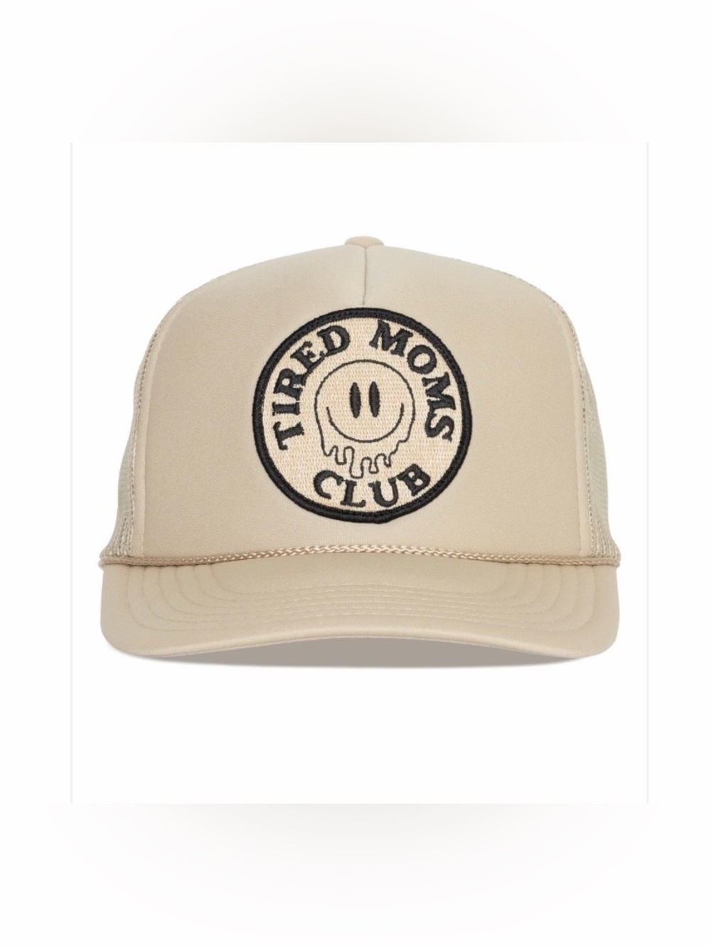 NEW! Friday Feelin’ Tired Moms Club Trucker Hat in Tan